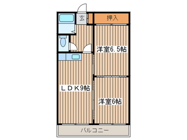 リバ－デンス東麻生の物件間取画像